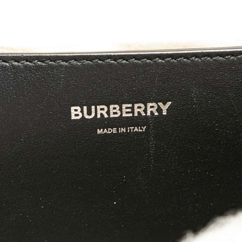 Burberry Medium Shearling Trimmed Coated Canvas Lola Crossbody Black Canvas Good condition - Box View