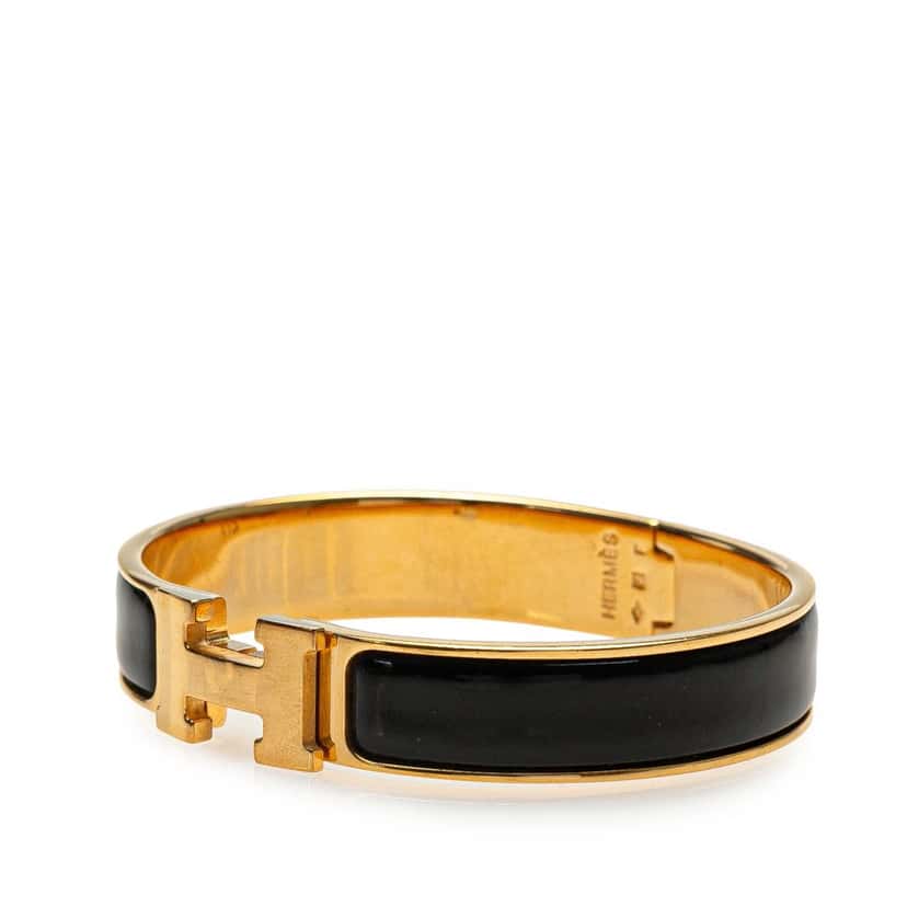 Hermès Narrow Enamel Clic H Bracelet PM Black Good condition - Back View