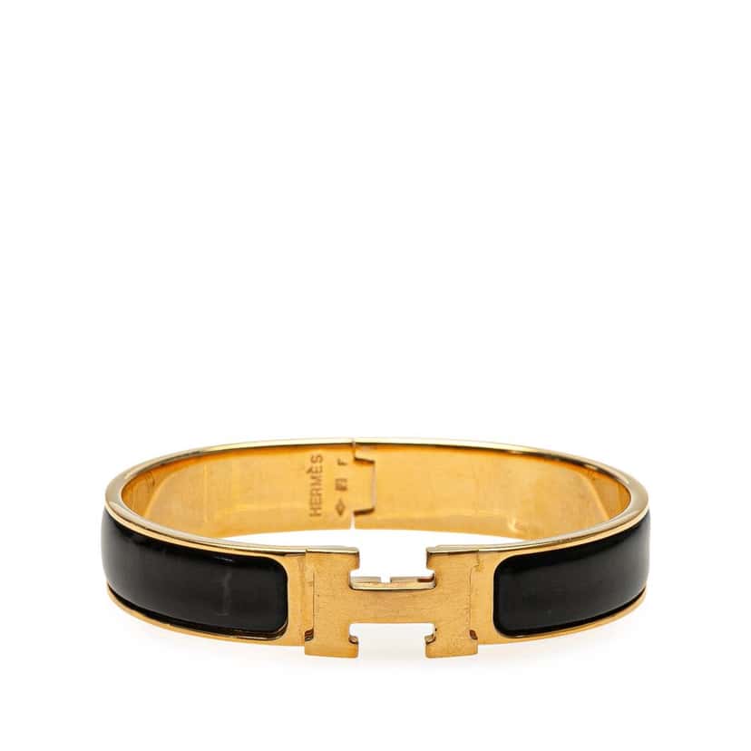 Hermès Narrow Enamel Clic H Bracelet PM Black Good condition - Inside View