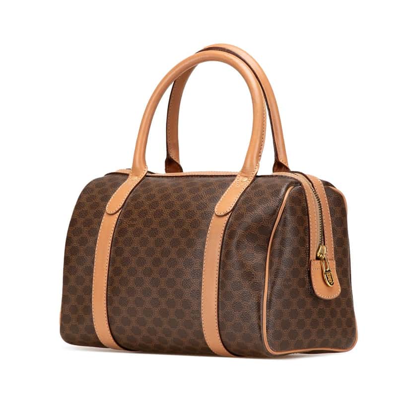 Celine Macadam Coated Canvas Boston Bag Brown Canvas Good condition - Back View