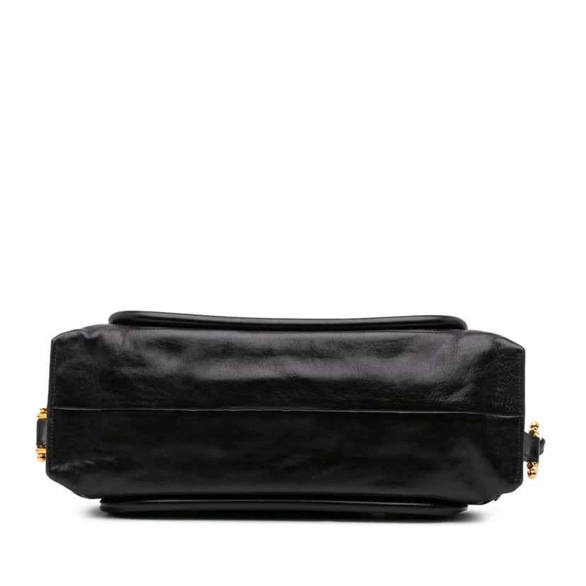 Chloé Shiny Calfskin Paraty 24 Satchel Black Leather Good condition - Inside View
