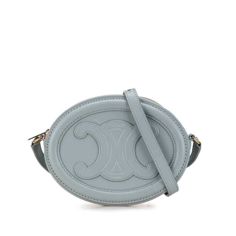Celine Small Calfskin Cuir Triomphe Oval Crossbody Blue Leather Very good condition - Front View