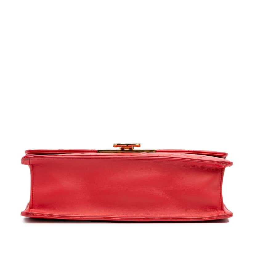 Chanel Large Quilted Lambskin Golden Class Flap Red Leather Good condition - Inside View