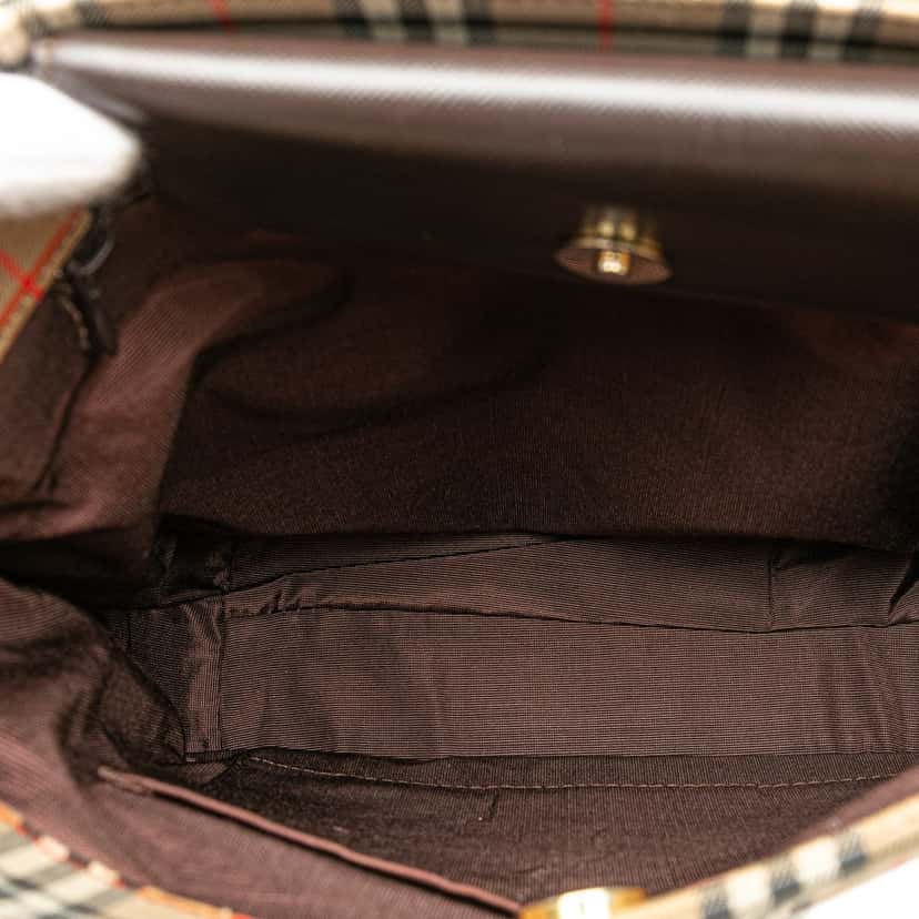 Burberry Haymarket Check Canvas Tote Brown Canvas Good condition - Model View