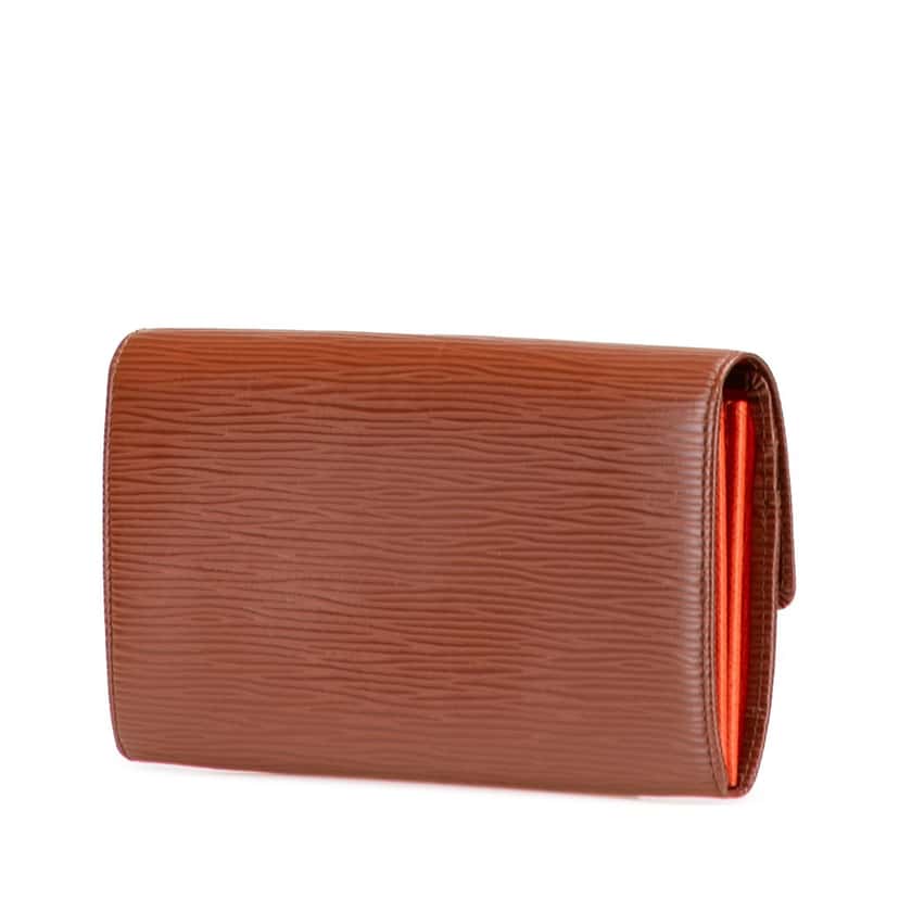 Louis Vuitton Epi Sarah Long Wallet Brown Leather Good condition - Back View