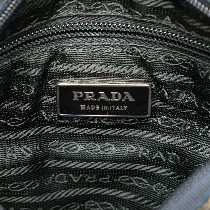 Prada Vitello Trimmed Tweed Flat Tote Purple Tweed Good condition - Box View