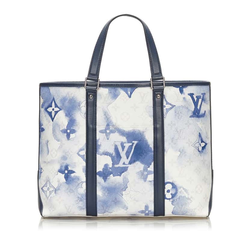 Louis Vuitton Monogram Watercolor Weekend Tote PM Blue Canvas Good condition - Front View