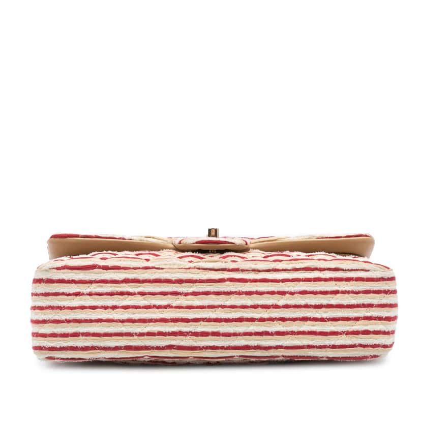 Chanel Medium Classic Jersey Coco Sailor Double Flap Red Wool Good condition - Inside View