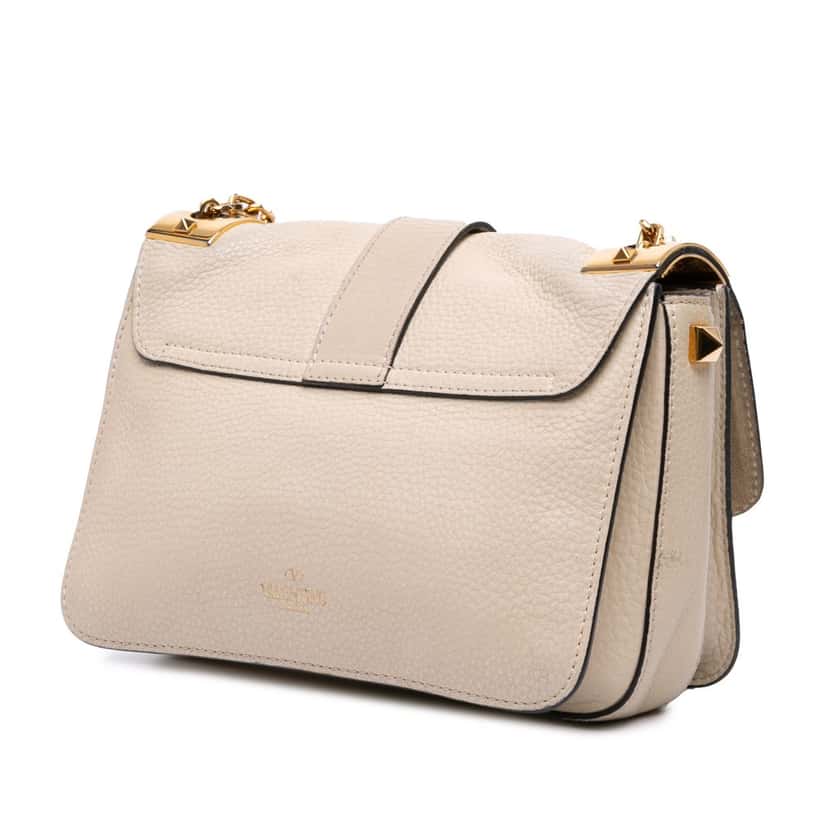 Valentino Calfskin B Rockstud Chain Shoulder Bag Brown Leather Good condition - Back View