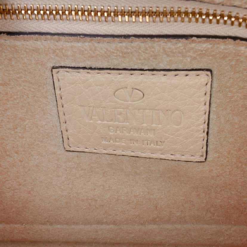 Valentino Calfskin B Rockstud Chain Shoulder Bag Brown Leather Good condition - Box View