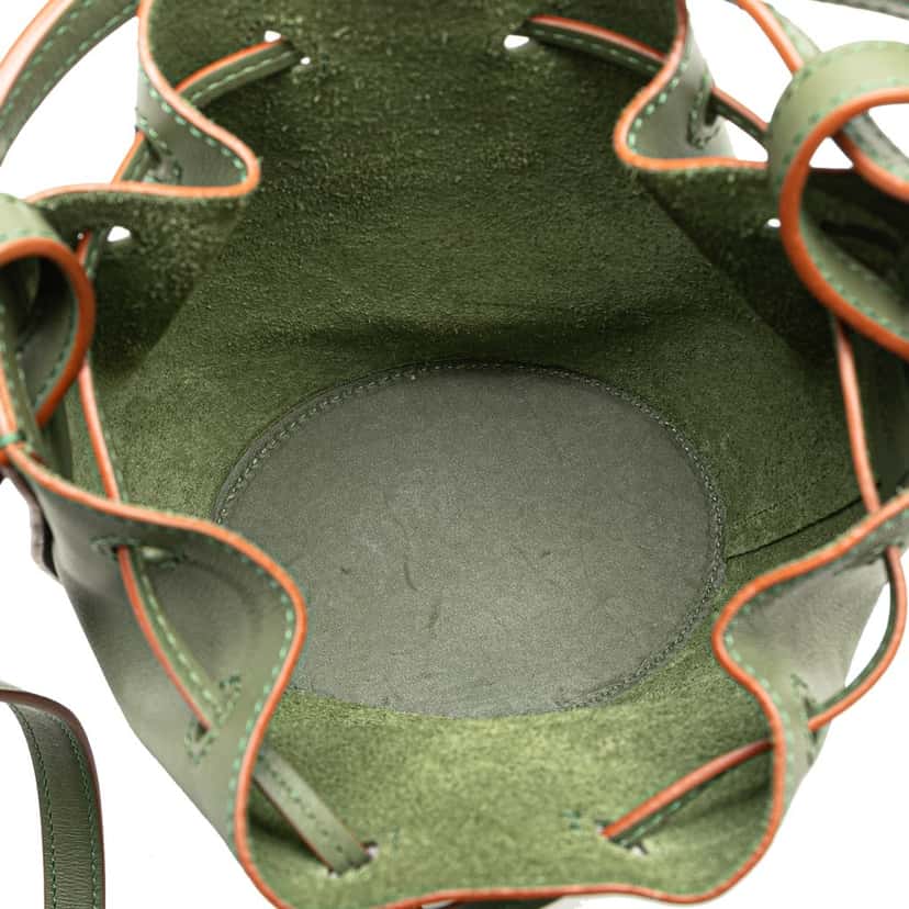 Loewe Mini Leather Balloon Bucket Bag Green Leather Good condition - Model View