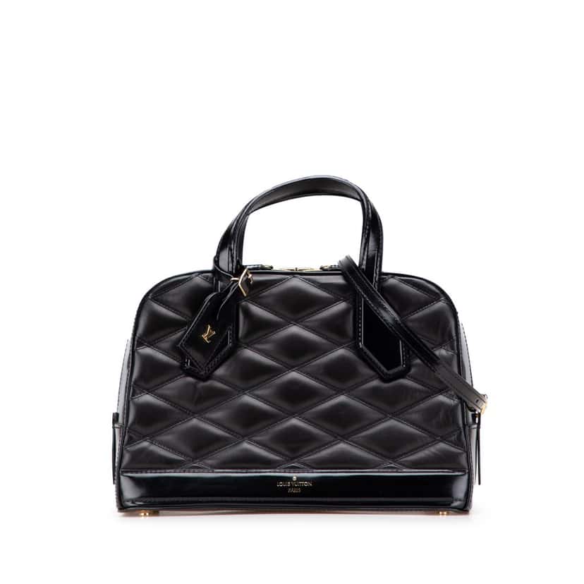 Louis Vuitton Quilted Lambskin Malletage Dora PM Black Leather Good condition - Front View