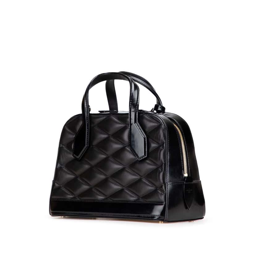 Louis Vuitton Quilted Lambskin Malletage Dora PM Black Leather Good condition - Back View