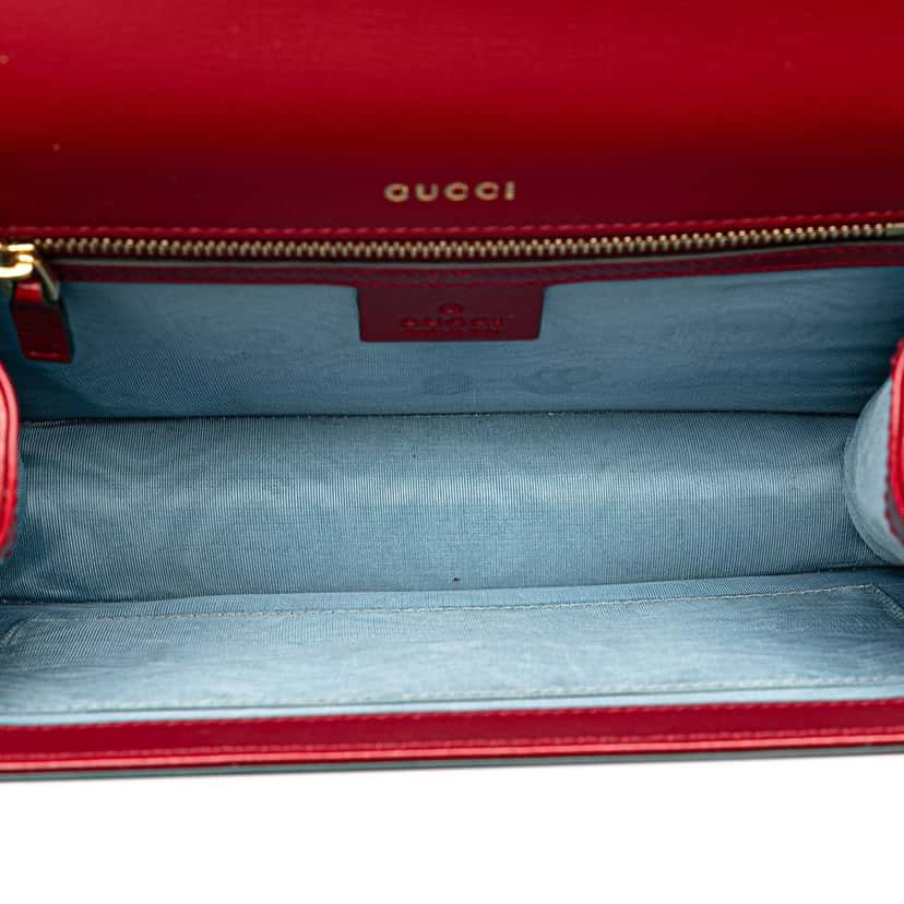 Gucci Small Suede GG Ring Torchon Crossbody Red Leather Good condition - Model View