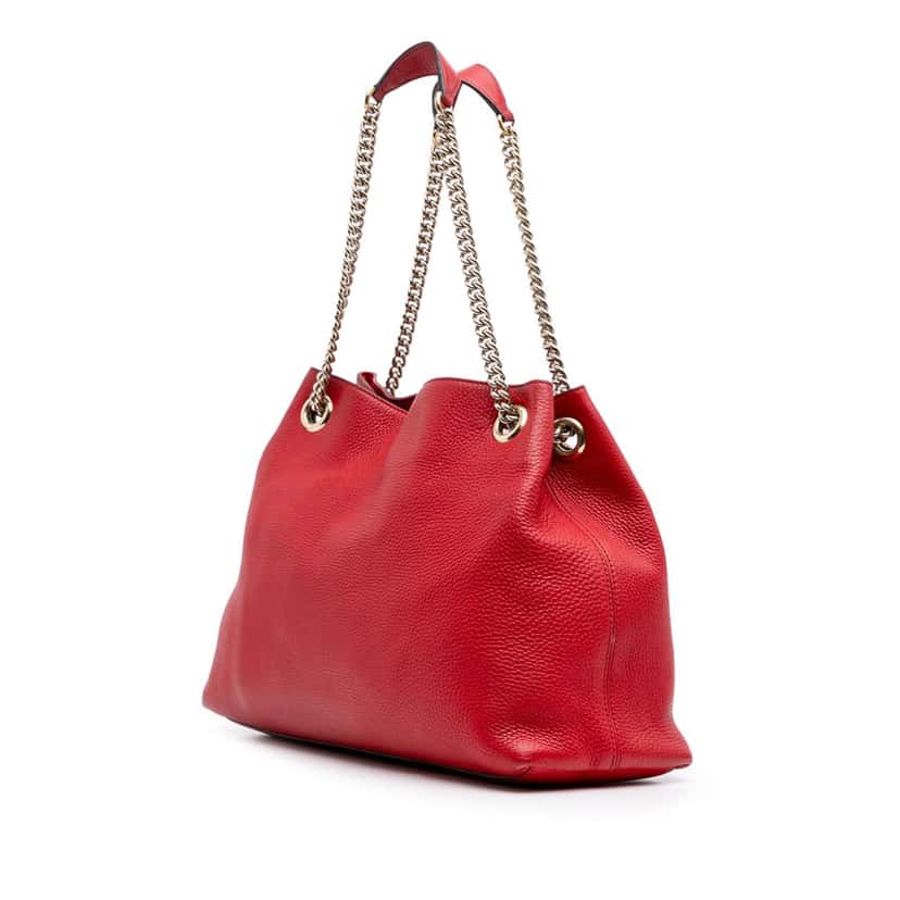 Gucci Medium Leather Soho Chain Tote Red Leather Good condition - Back View