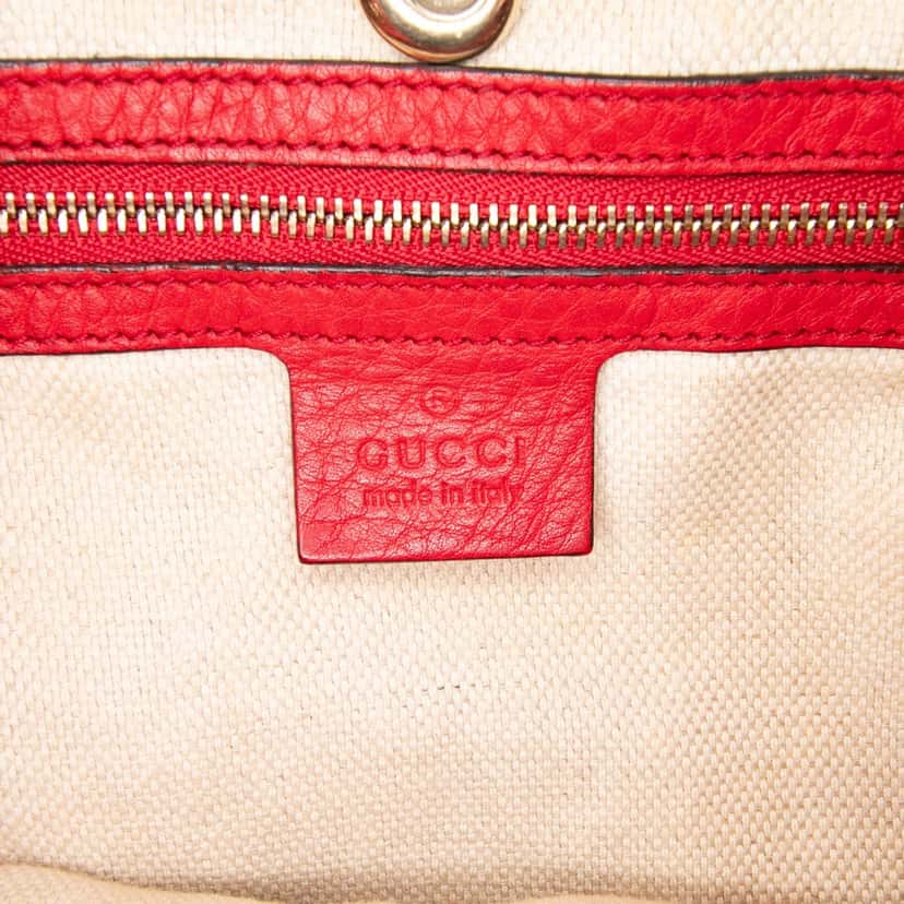 Gucci Medium Leather Soho Chain Tote Red Leather Good condition - Box View