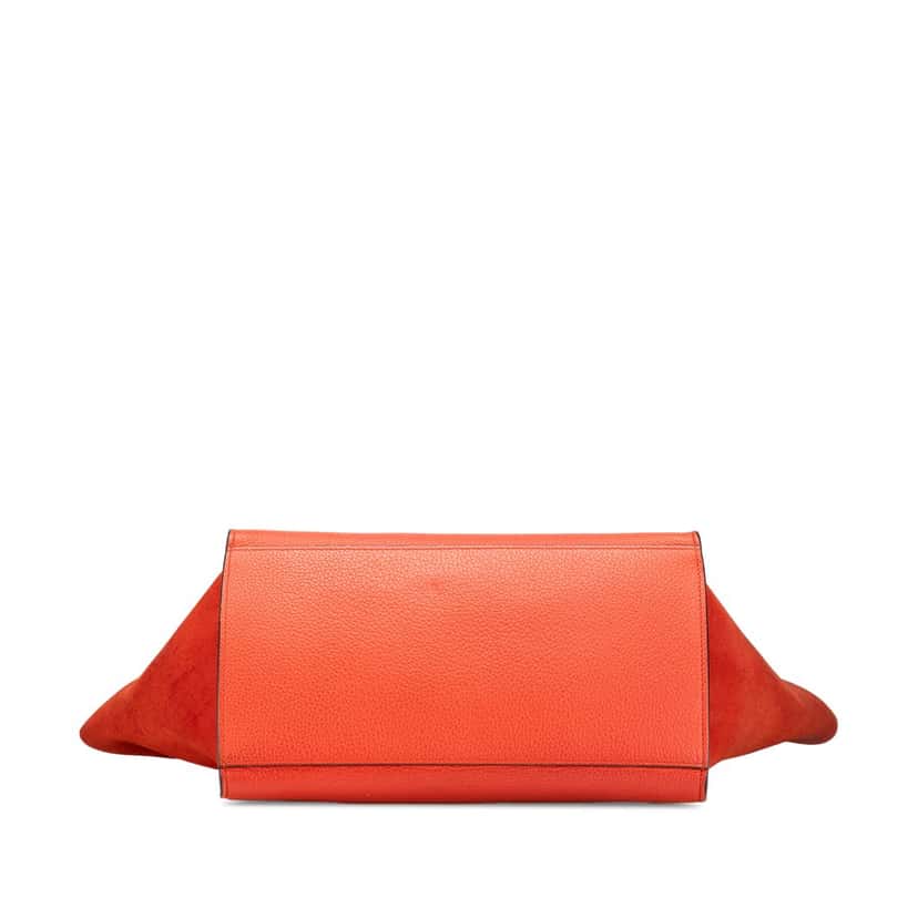Celine Small Leather Trapeze Satchel Orange Leather Good condition - Inside View