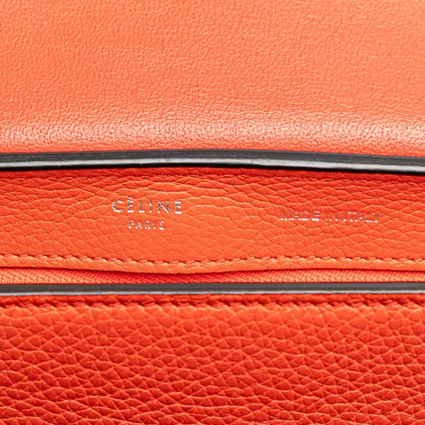 Celine Small Leather Trapeze Satchel Orange Leather Good condition - Box View