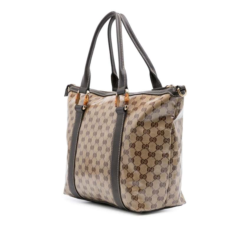 Gucci GG Crystal Abbey D Ring Tote Brown Canvas Good condition - Back View