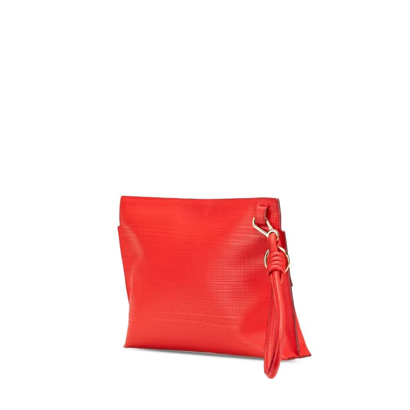 Loewe Leather Anagram T Clutch Red Leather Good condition - Back View