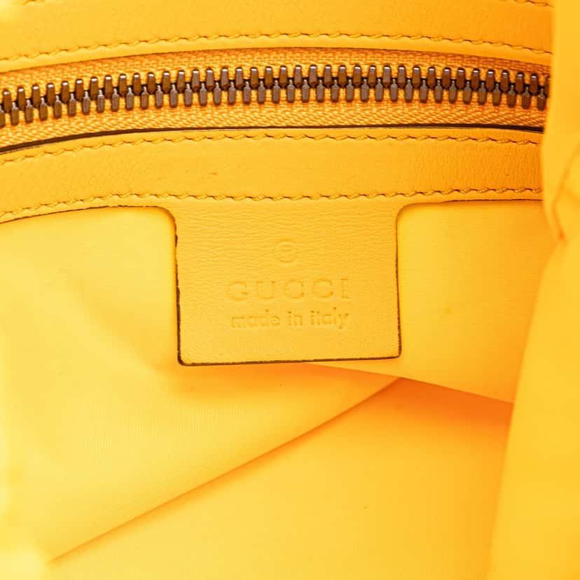 Gucci GG Cotton Wallpaper Neo Vintage Drawstring Backpack Yellow Cotton Good condition - Box View