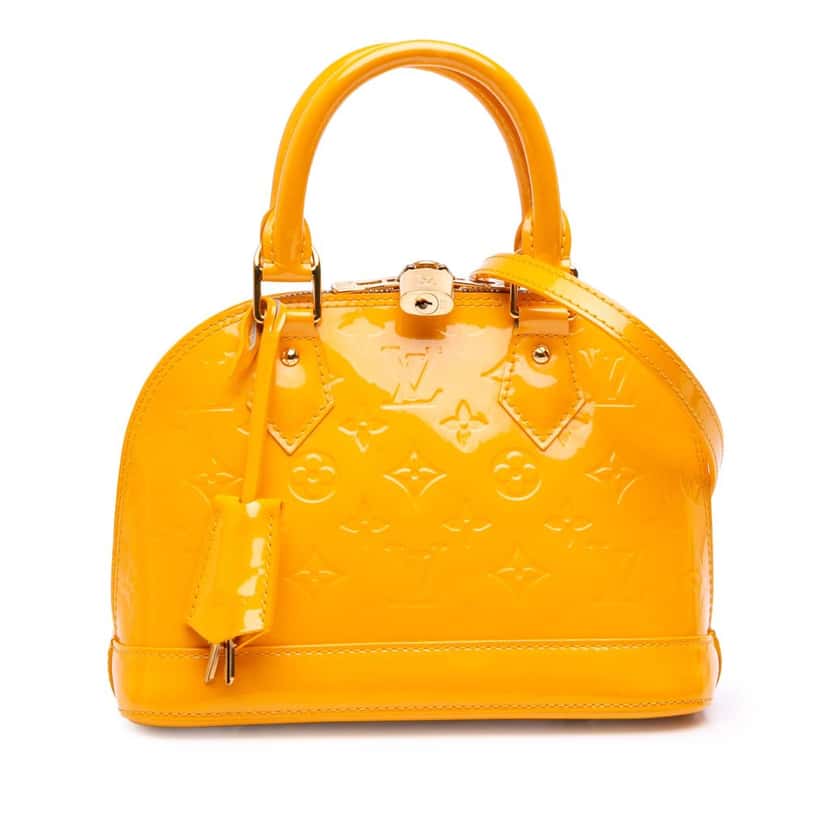 Louis Vuitton Monogram Vernis Alma BB Yellow Leather Good condition - Front View