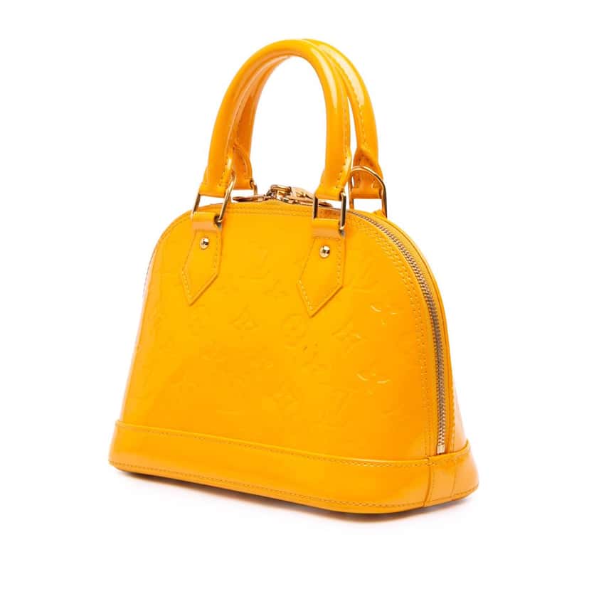 Louis Vuitton Monogram Vernis Alma BB Yellow Leather Good condition - Back View