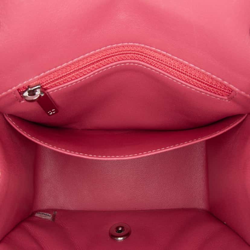 Chanel Mini Square Classic Lambskin Single Flap Pink Leather Good condition - Box View