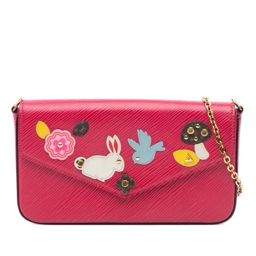 Louis Vuitton Epi Pochette Felicie Patchwork Pink Leather Good condition - Front View