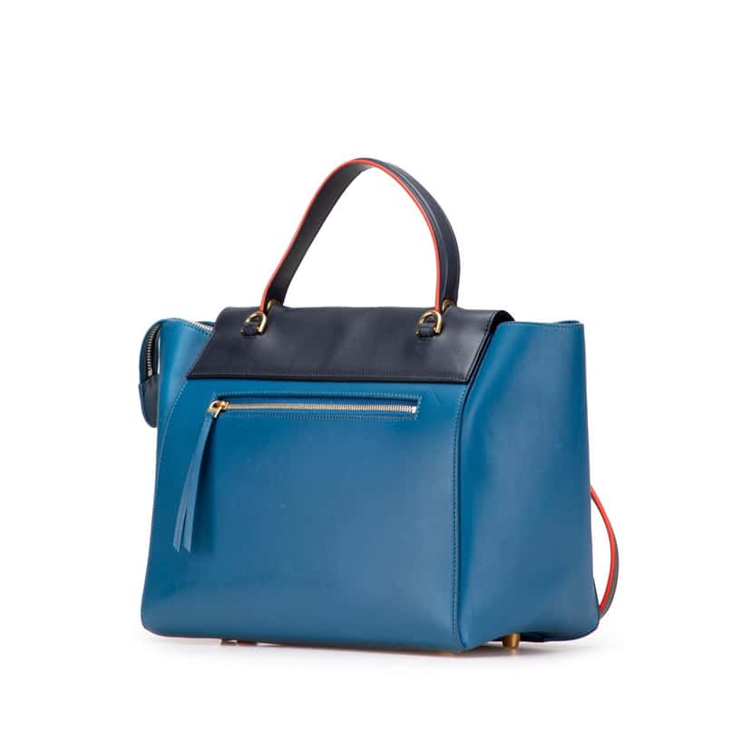 Celine Mini Tricolor Smooth Calfskin Belt Bag Blue Leather Very good condition - Back View
