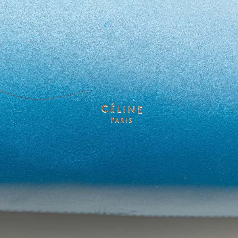 Celine Mini Tricolor Smooth Calfskin Belt Bag Blue Leather Very good condition - Box View