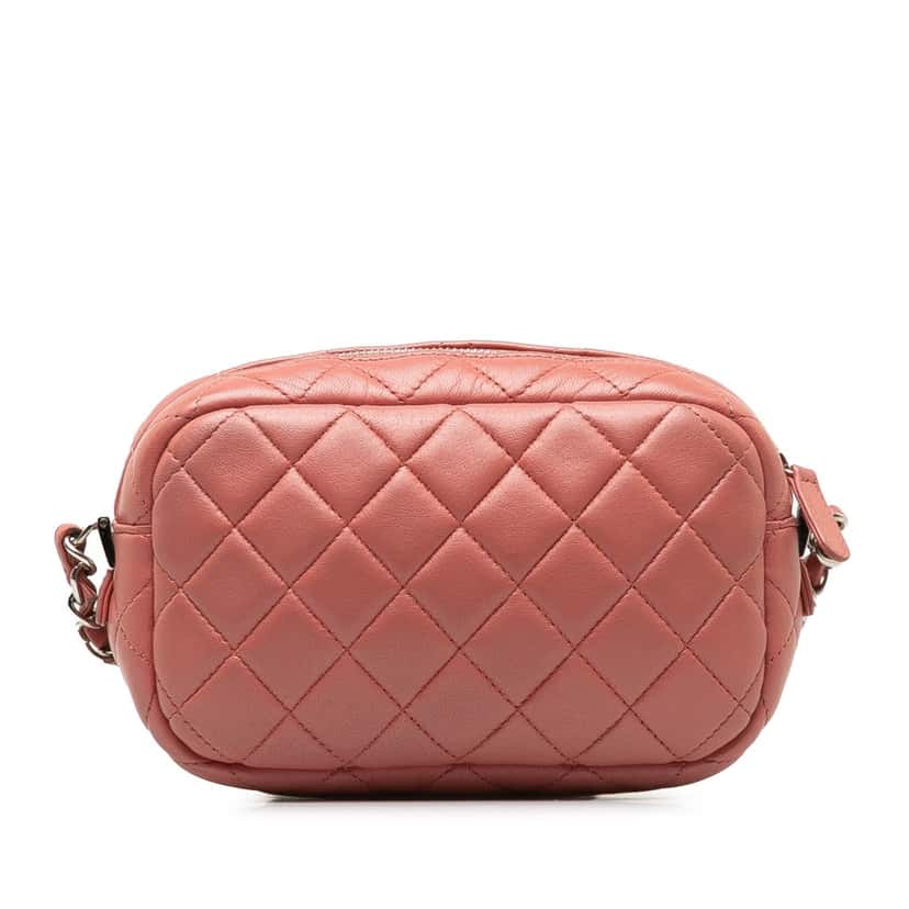 Chanel Mini Lambskin Camera Case Pink Leather Good condition - Inside View