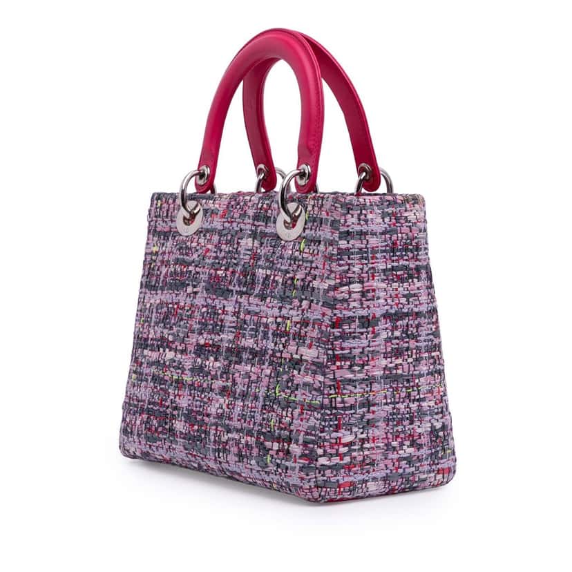 Dior Medium Tweed Lady Dior Pink Tweed Good condition - Back View