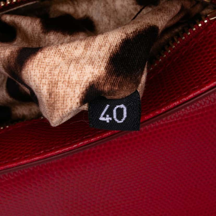 Dolce & Gabbana Lizard Embossed Leather Crystal Embellished DG Millennials Crossbody Red Leather Good condition - Box View