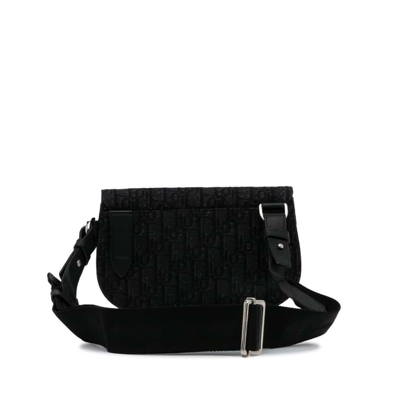 Dior Oblique Canvas Saddle Messenger Bag Black Canvas Good condition - Model View