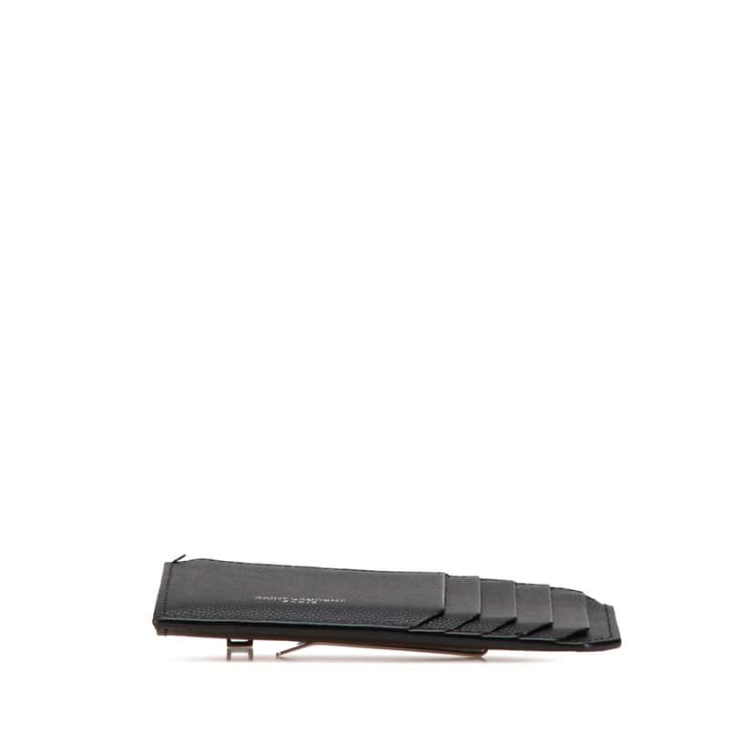 Saint Laurent Grain de Poudre Fragments Zipped Card Case Black Leather Good condition - Inside View