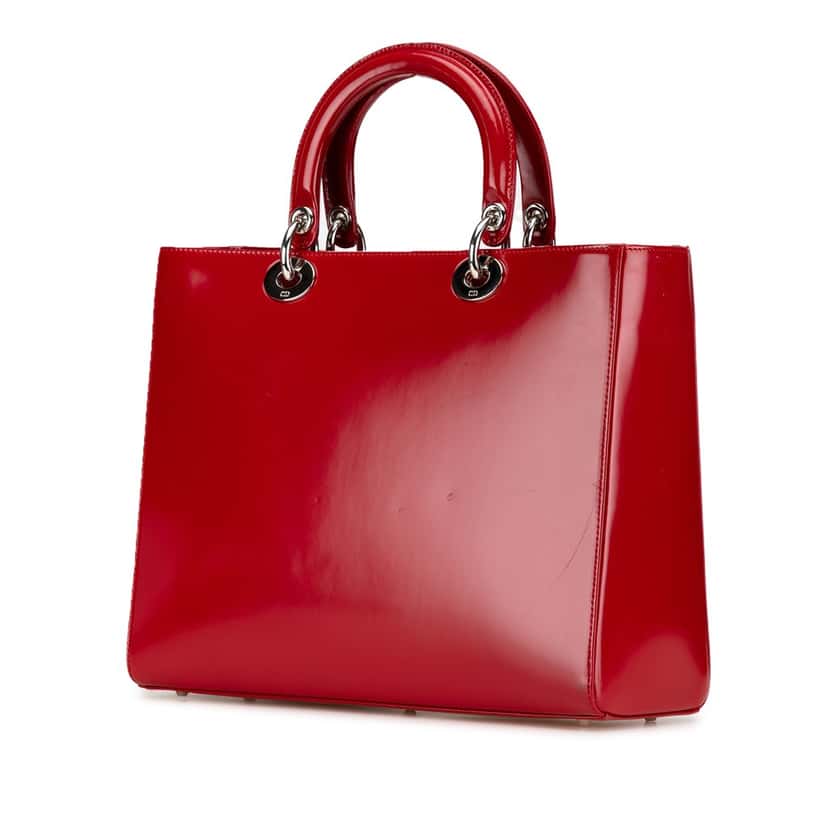 Dior Large Patent Lady Dior Red Leather Good condition - Back View