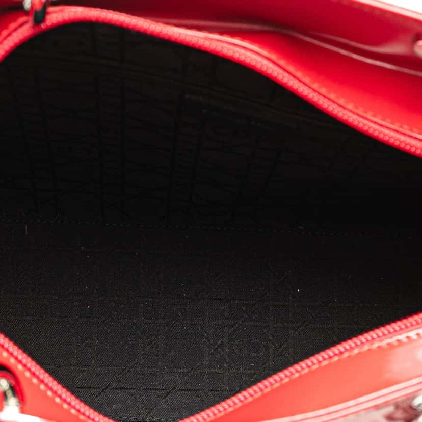 Dior Large Patent Lady Dior Red Leather Good condition - Model View
