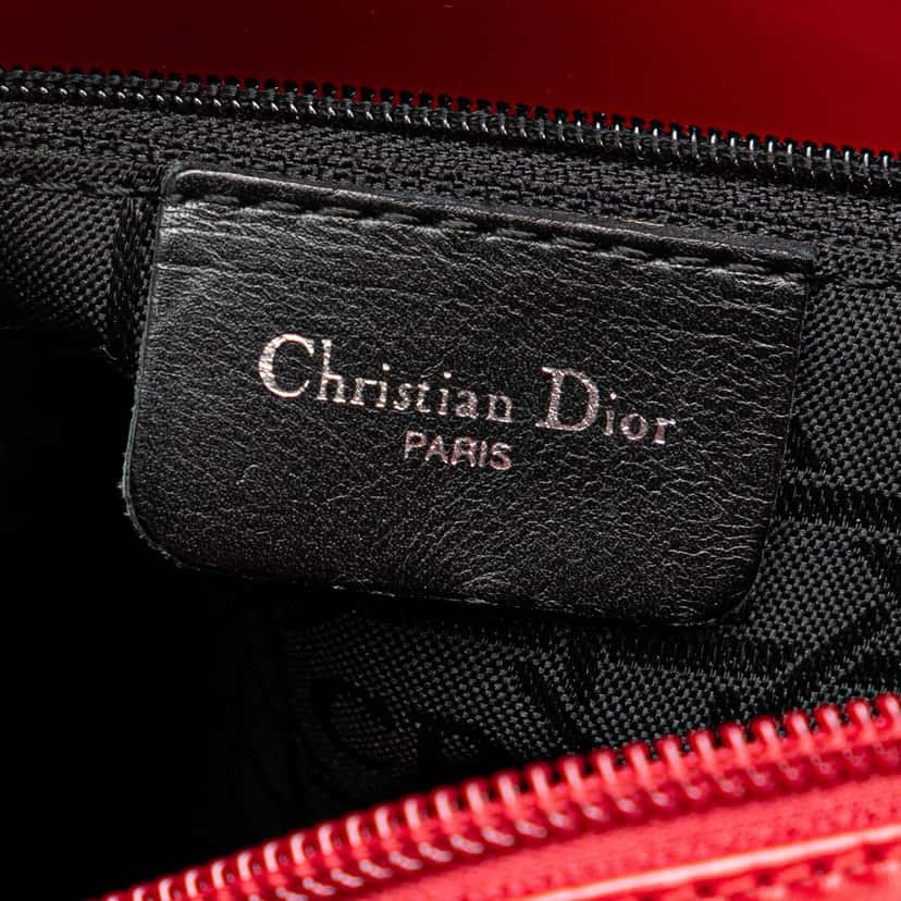Dior Large Patent Lady Dior Red Leather Good condition - Box View
