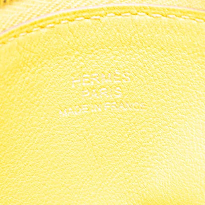 Hermès Swift Tigre Royal Bandana Carre Pocket Pouch Yellow Leather Good condition - Box View