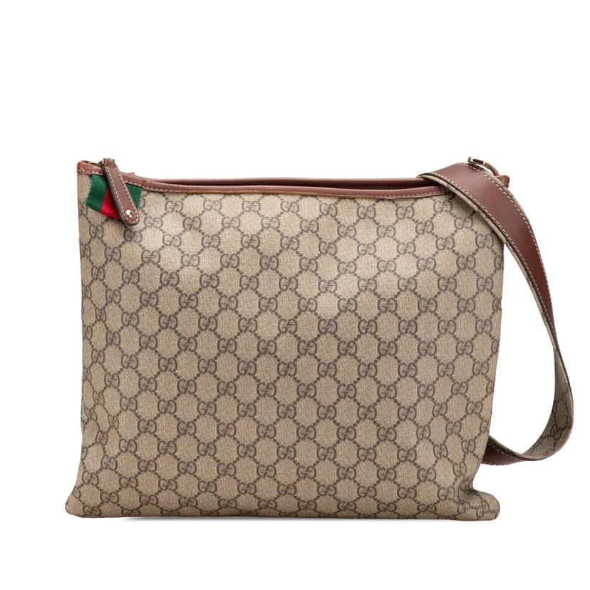 Gucci GG Supreme Web Crossbody Brown Canvas Good condition - Front View