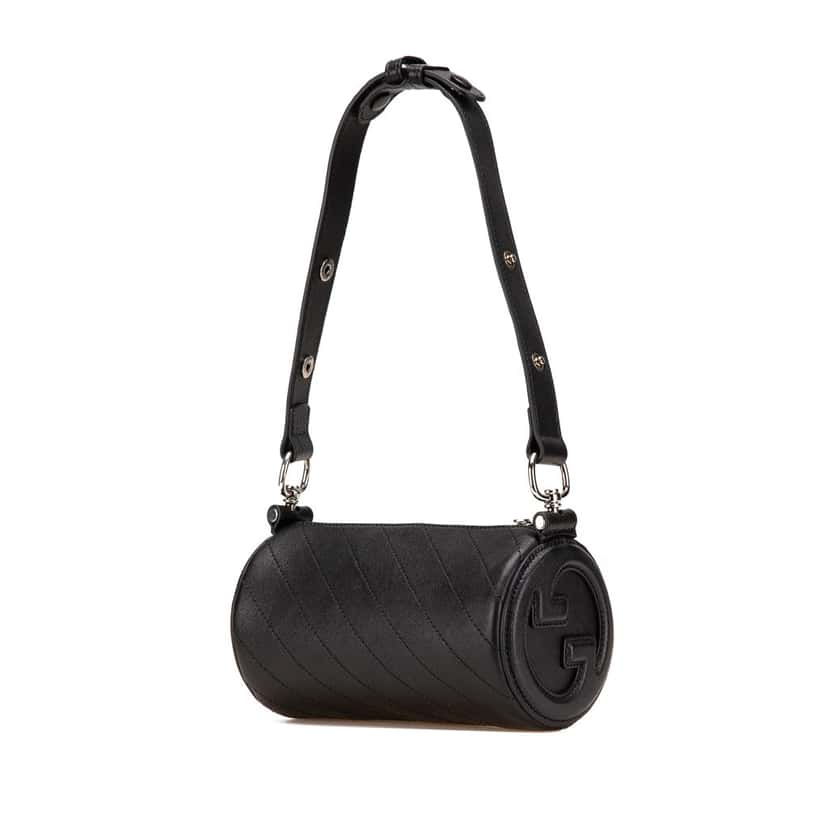 Gucci Mini Leather Blondie Barrel Shoulder Bag Black Leather Good condition - Back View