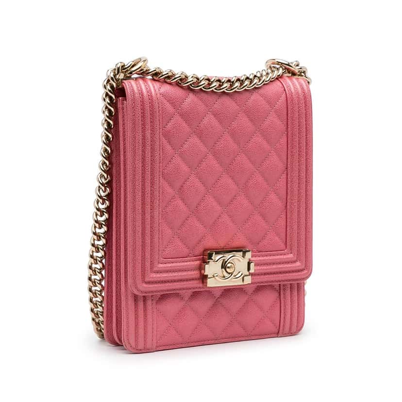 Chanel North South Boy Flap Pink Leather Very good condition - Back View