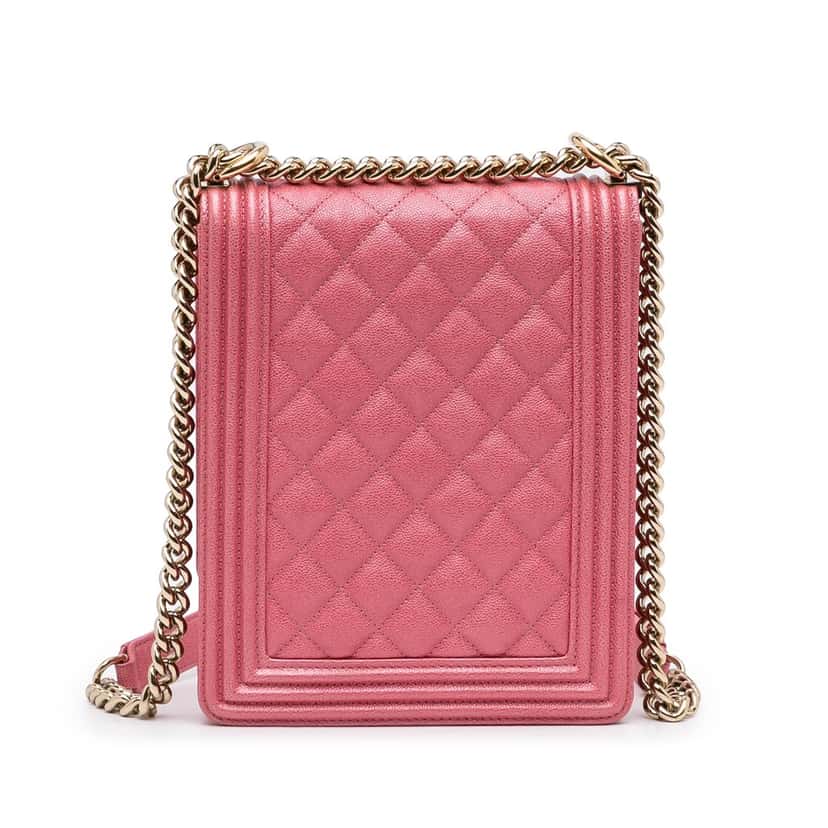 Chanel North South Boy Flap Pink Leather Very good condition - Inside View