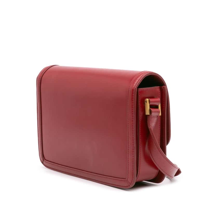 Saint Laurent Medium Calfskin Solferino Satchel In Box Red Leather Good condition - Back View