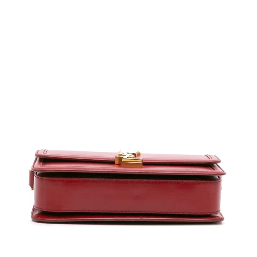 Saint Laurent Medium Calfskin Solferino Satchel In Box Red Leather Good condition - Inside View