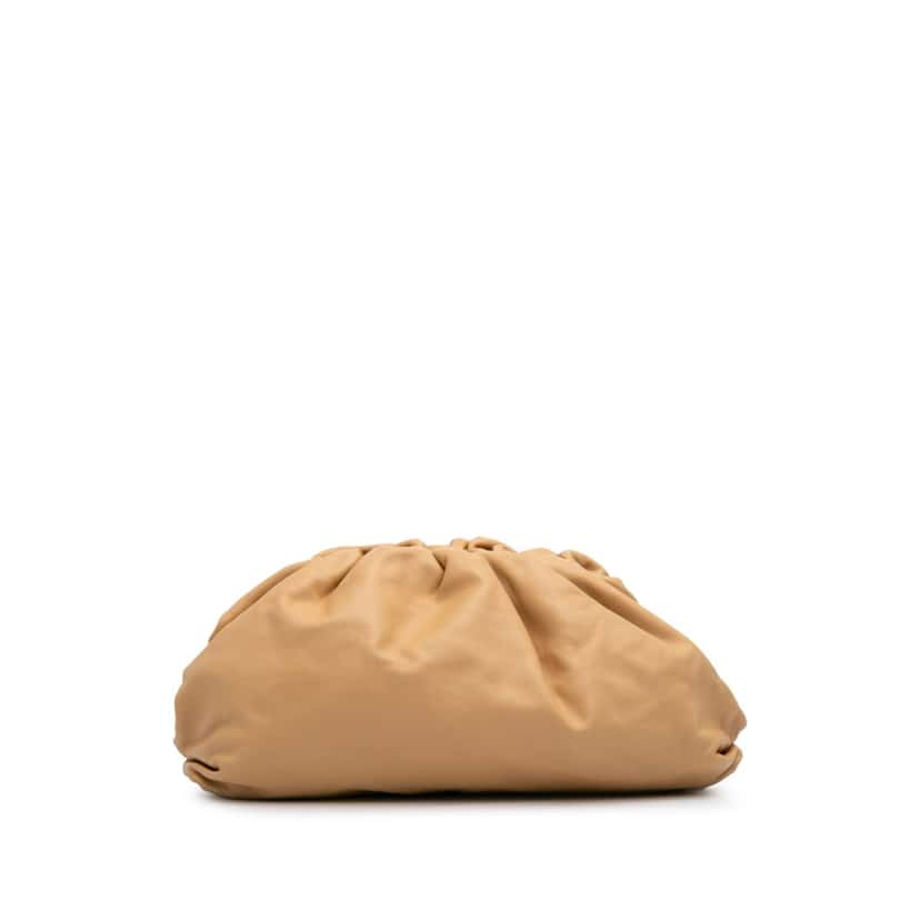 Bottega Veneta Lambskin The Pouch Brown Leather Good condition - Front View