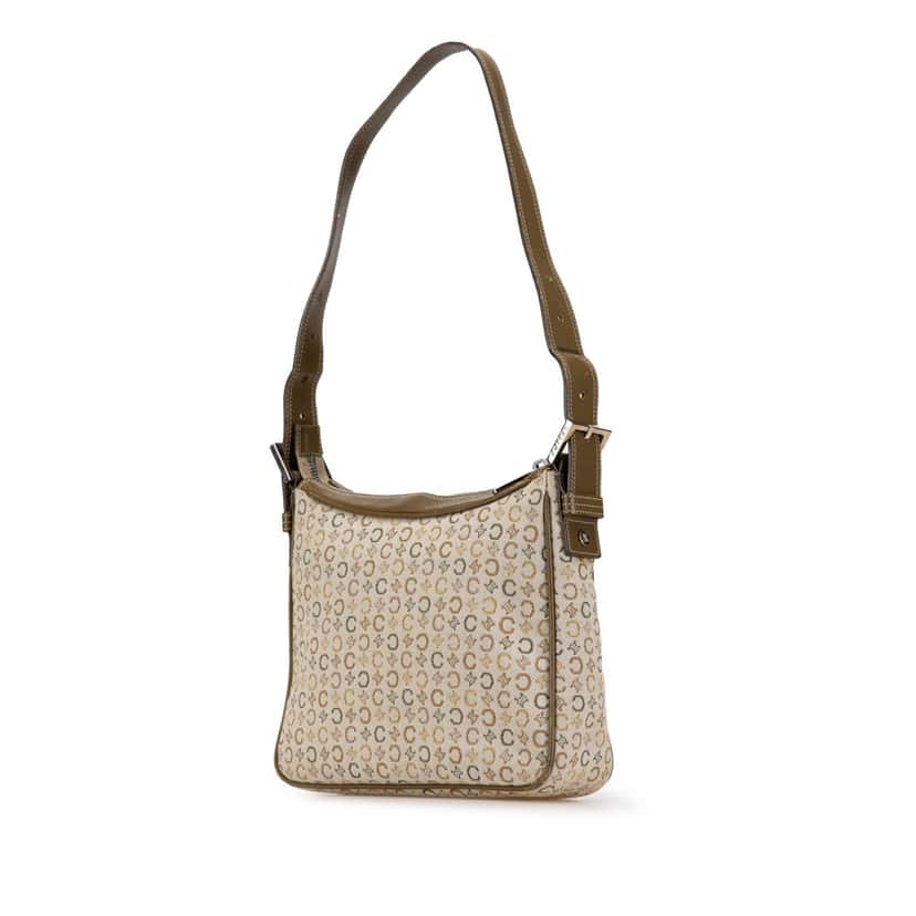 Celine C Macadam Canvas Shoulder Bag Brown Canvas Very good condition - Back View