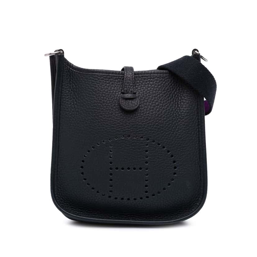 Hermès Clemence Evelyne I TPM Blue Leather Good condition - Front View