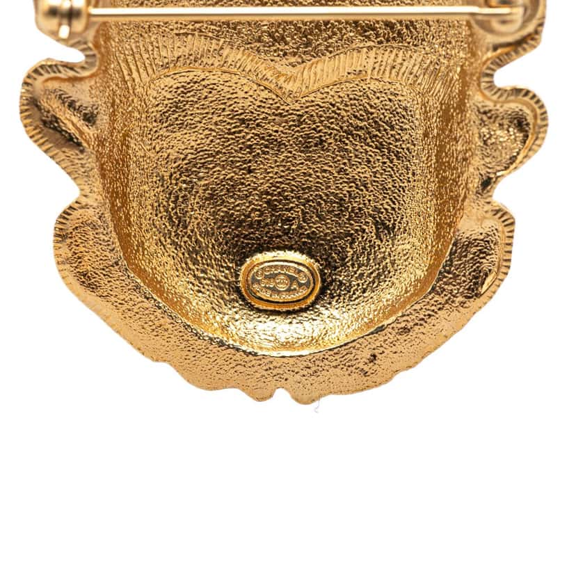 Chanel Gold Plated CC Beetle Brooch Gold Metal Good condition - Inside View